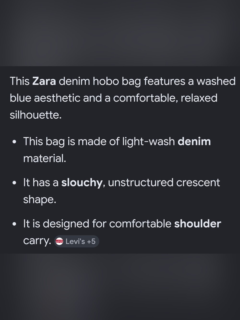 ZARA Dark Denim hobo bag - Picture 12 of 12